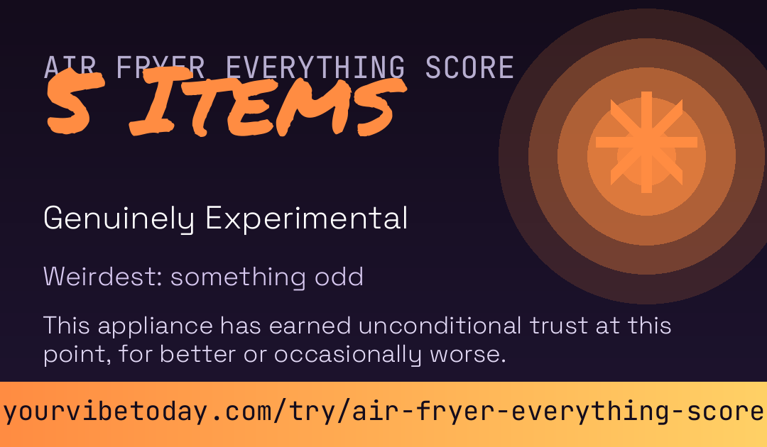 Air Fryer Everything Score card preview