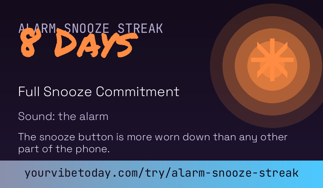 Alarm Snooze Streak card preview