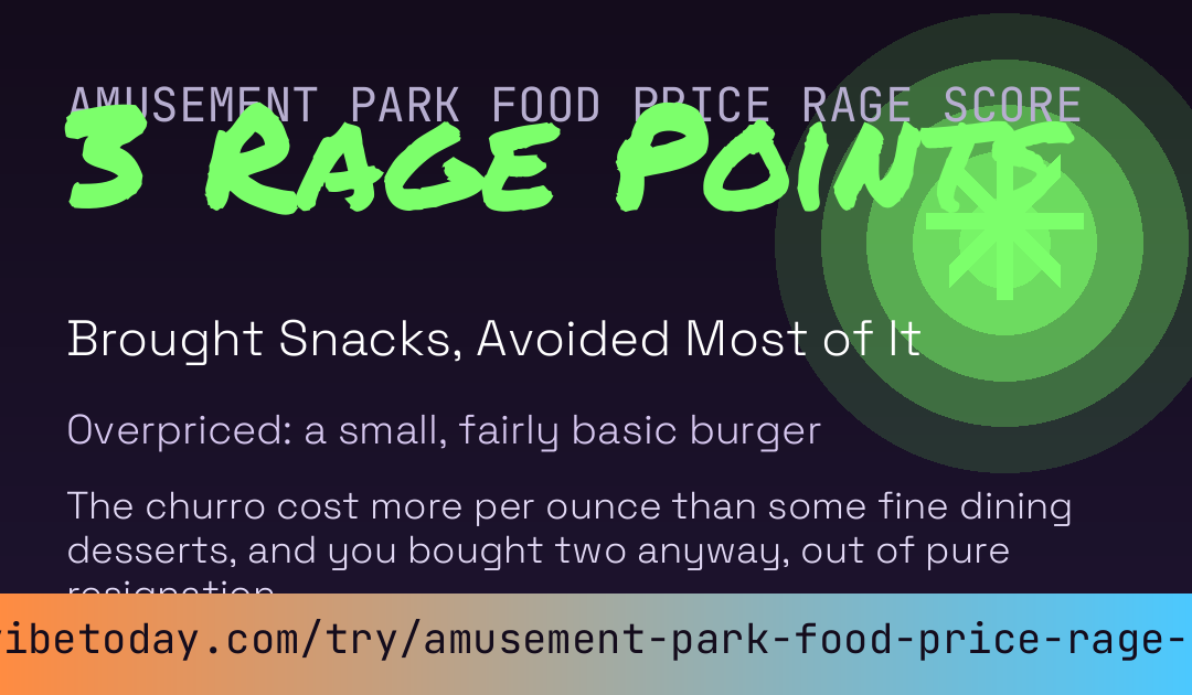 Amusement Park Food Price Rage Score card preview