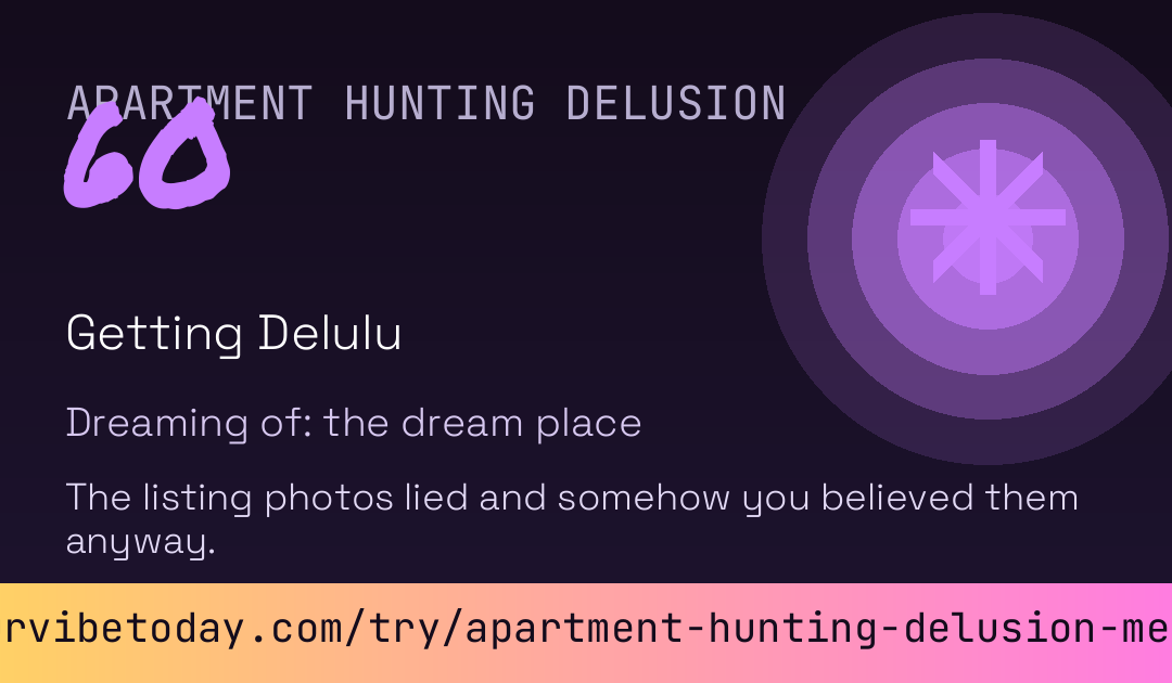 Apartment Hunting Delusion Meter card