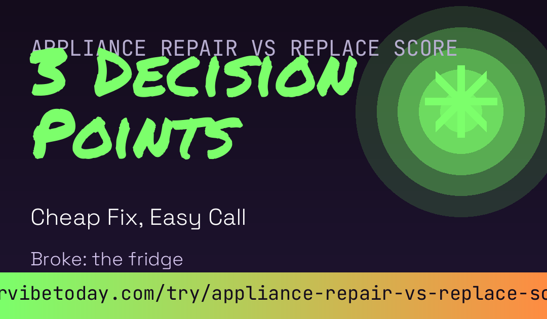 Appliance Repair vs Replace Score card