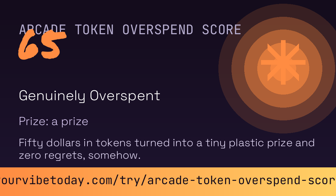 Arcade Token Overspend Score card preview