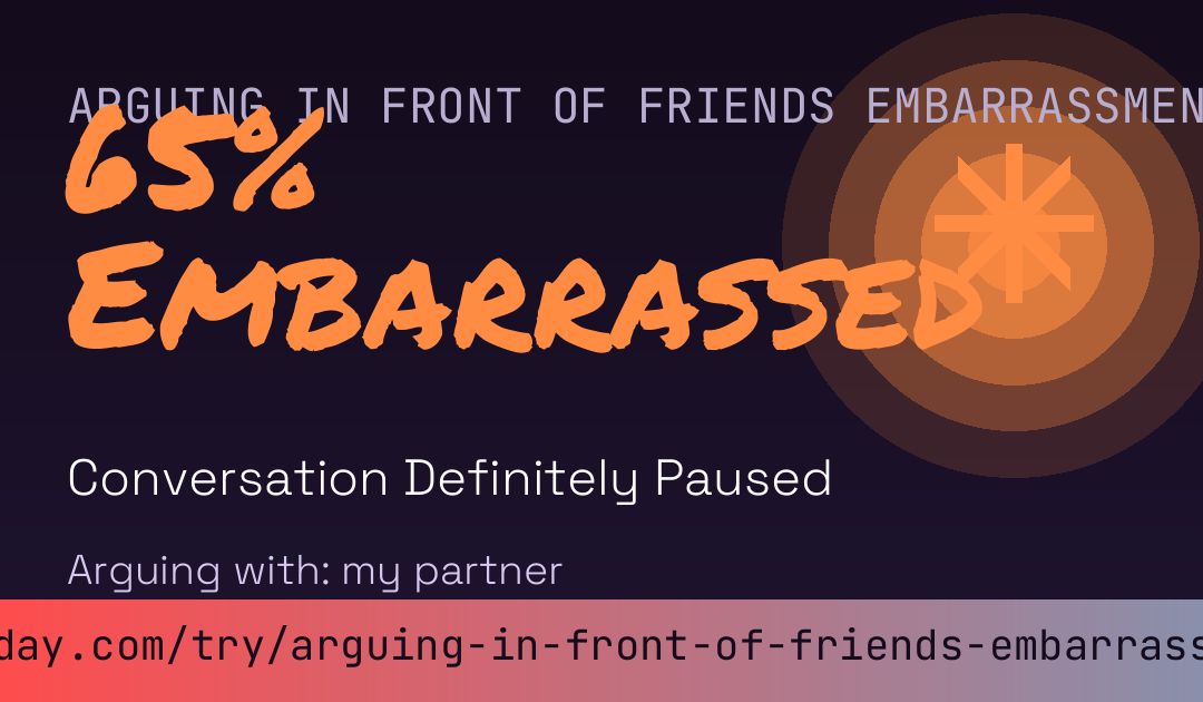 Arguing In Front Of Friends Embarrassment Score card preview