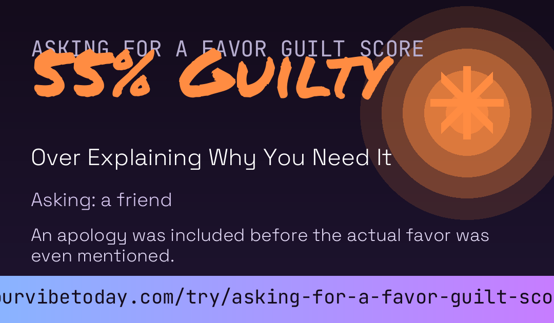 Asking For A Favor Guilt Score card