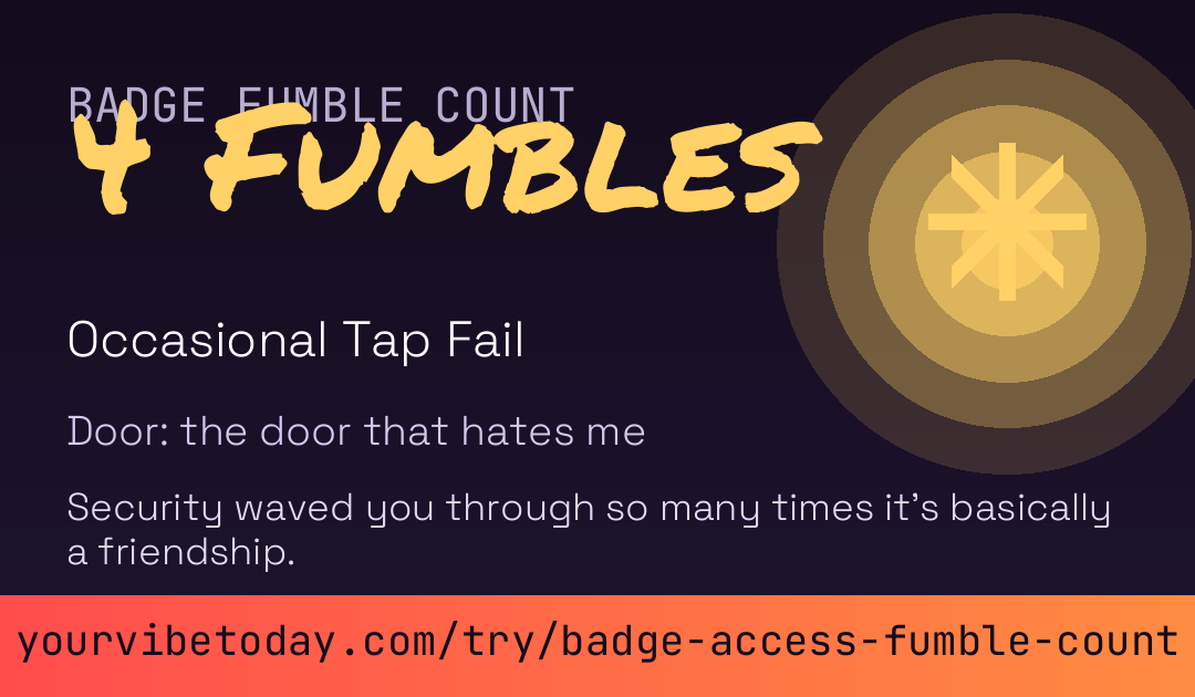 Badge Access Fumble Count card