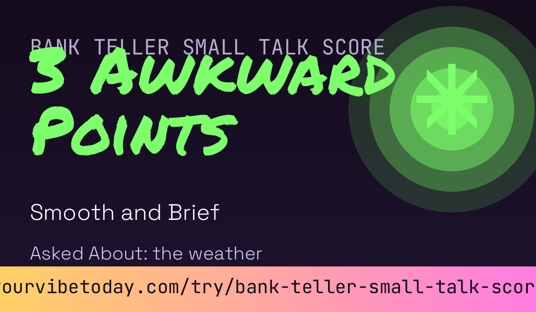 Bank Teller Small Talk Score card preview