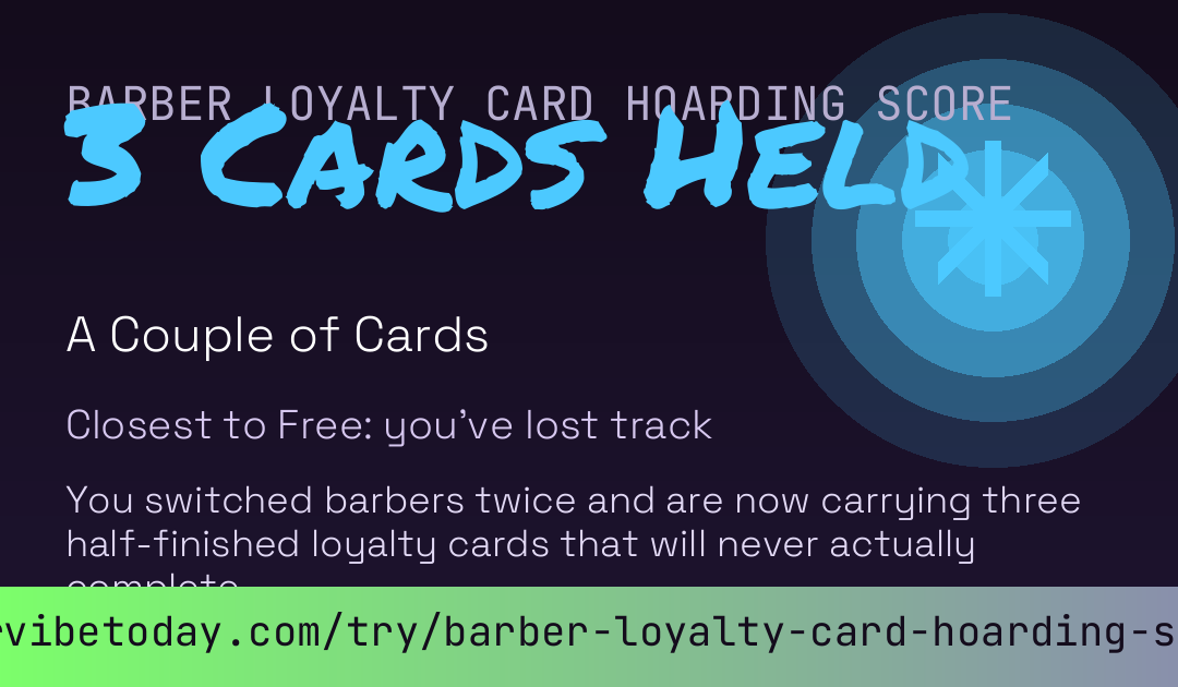 Barber Loyalty Card Hoarding Score card preview