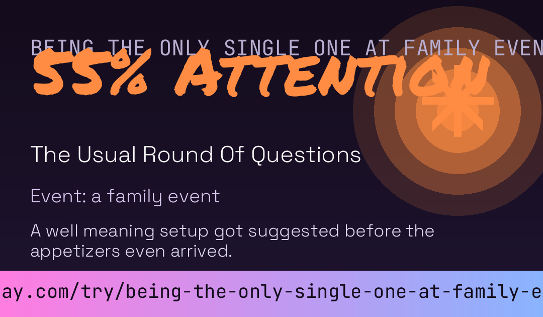 Being The Only Single One At Family Events Score card preview