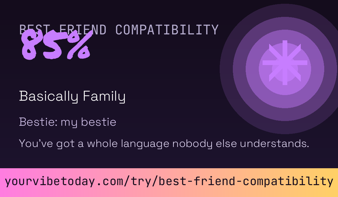 Best Friend Compatibility % card