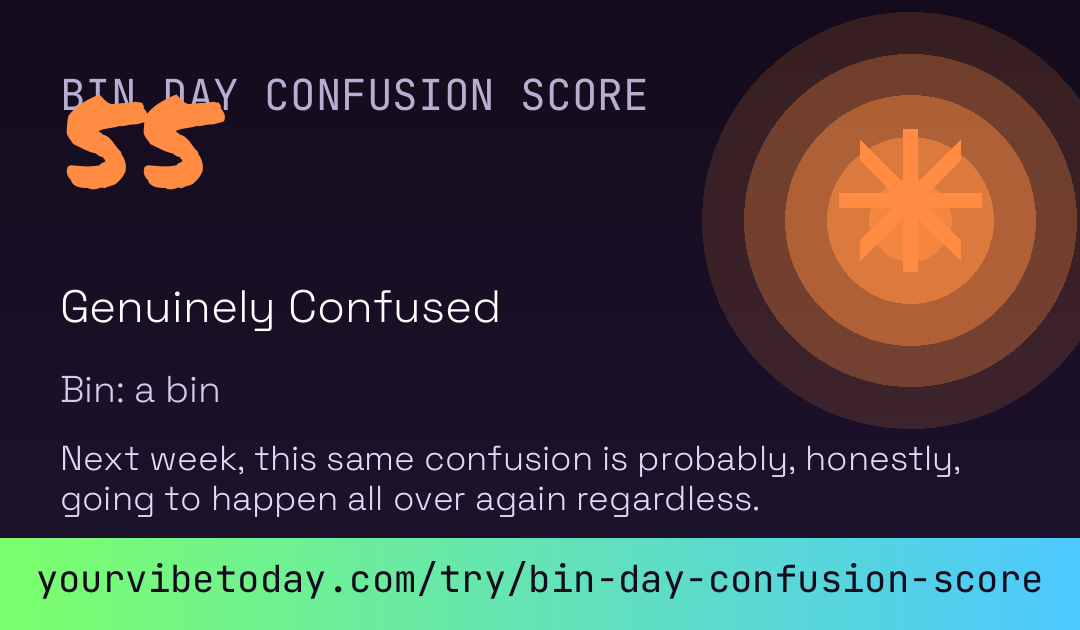 Bin Day Confusion Score card