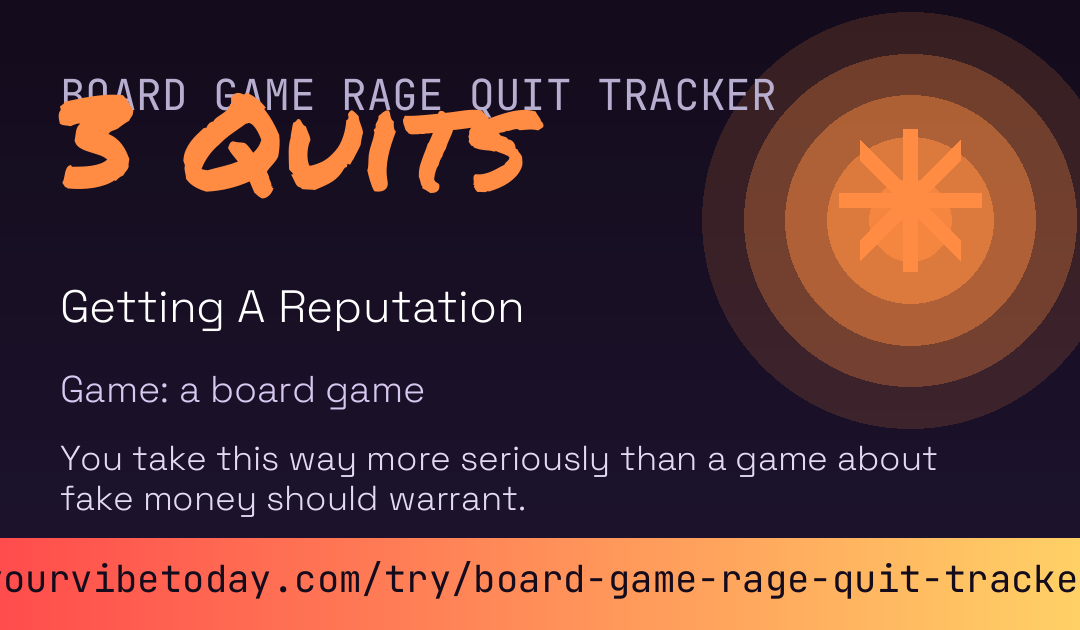 Board Game Rage Quit Tracker card