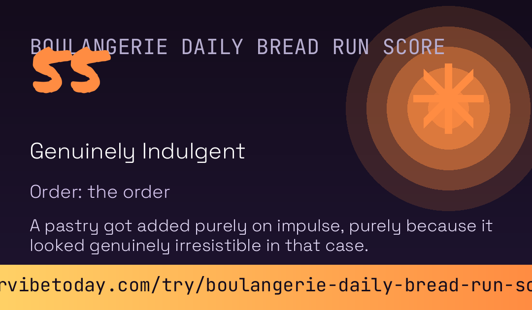 Boulangerie Daily Bread Run Score card