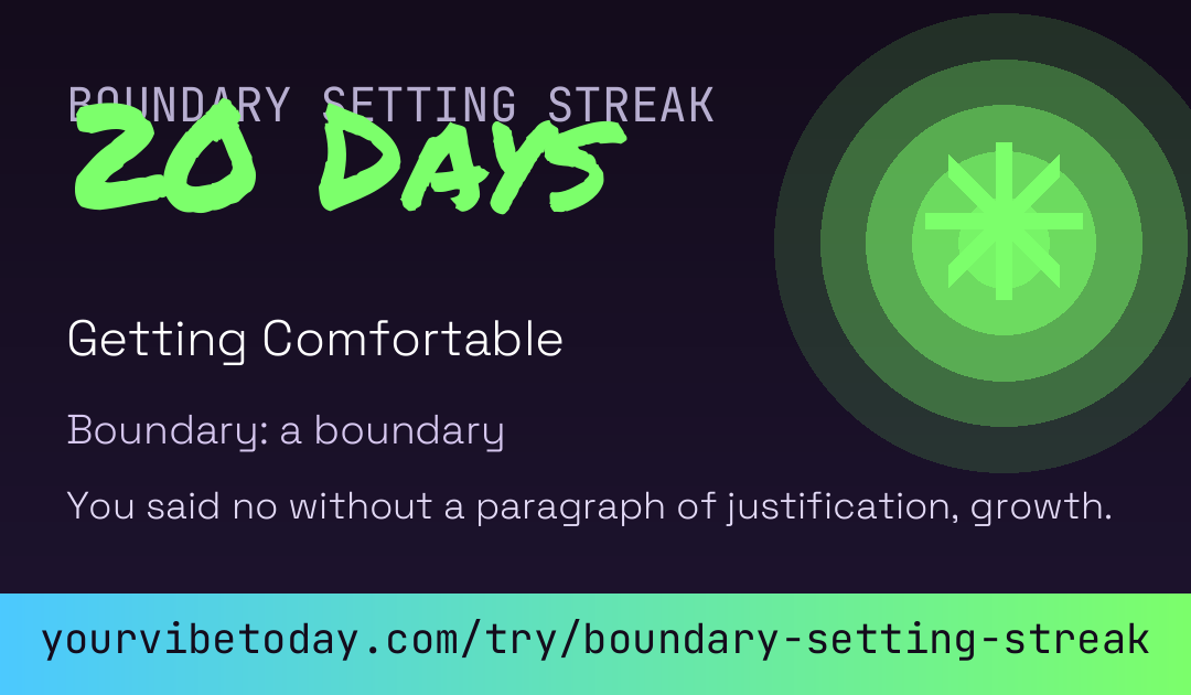 Boundary Setting Streak card
