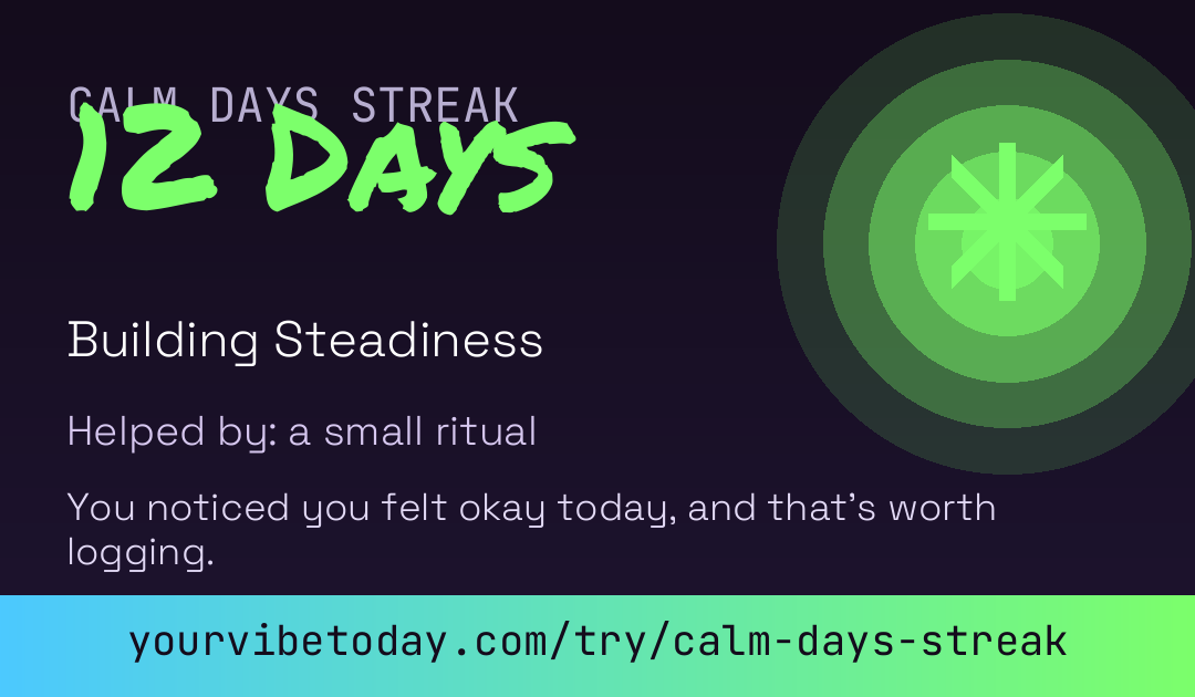 Calm Days Streak card preview