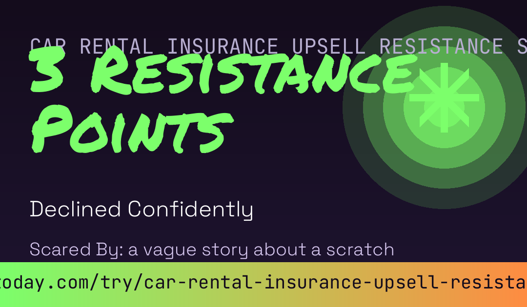 Car Rental Insurance Upsell Resistance Score card preview