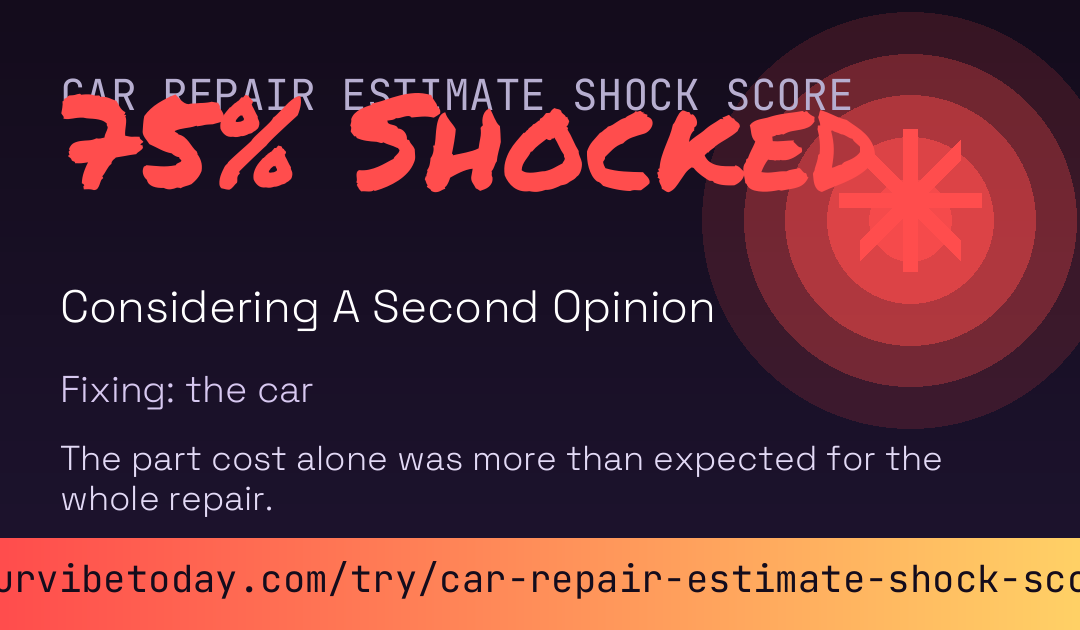 Car Repair Estimate Shock Score card preview
