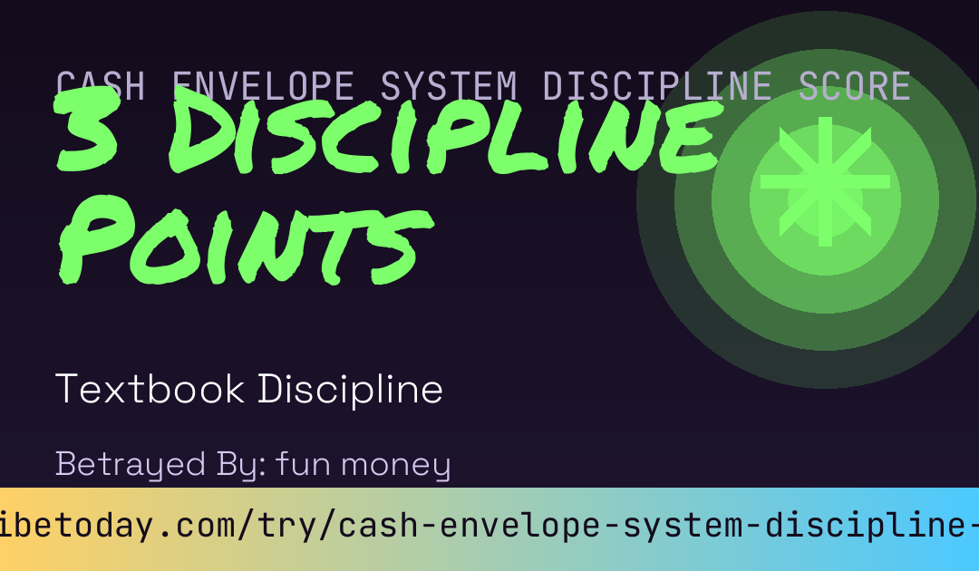 Cash Envelope System Discipline Score card