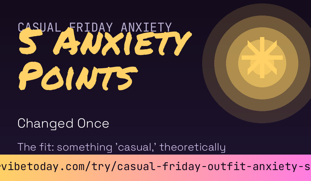 Casual Friday Outfit Anxiety Score card