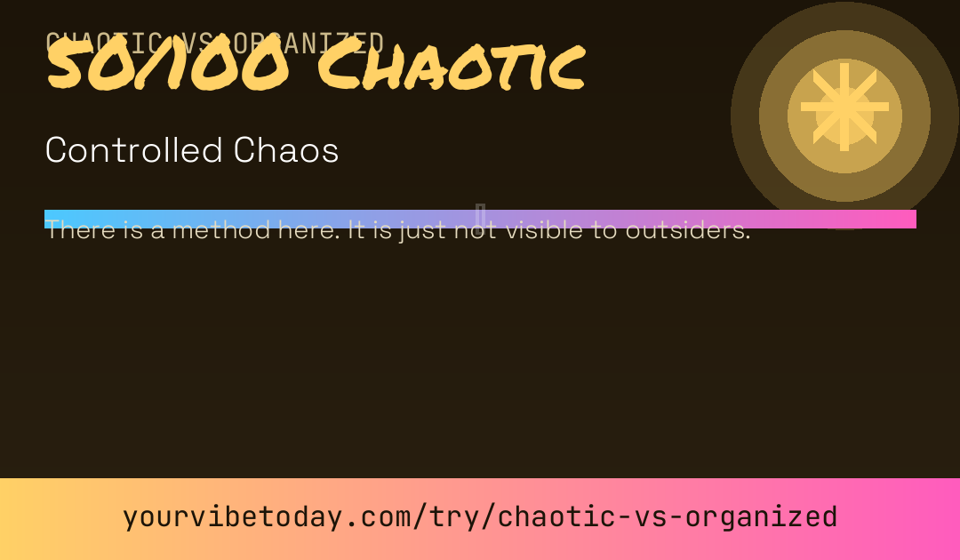 Chaotic vs organized meter card