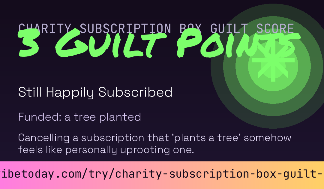Charity Subscription Box Guilt Score card preview