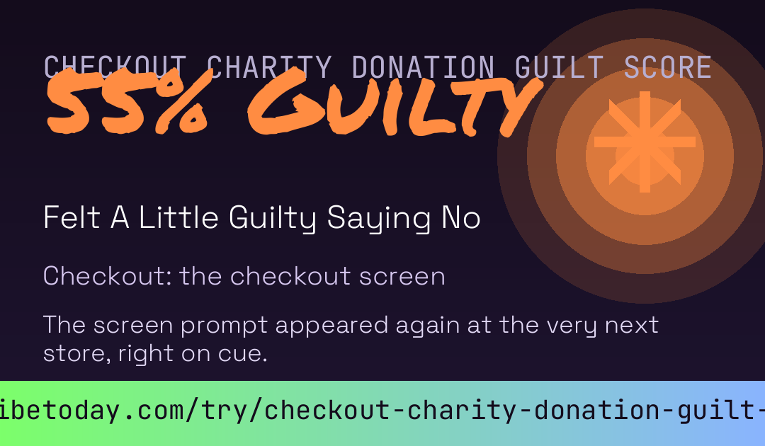 Checkout Charity Donation Guilt Score card preview