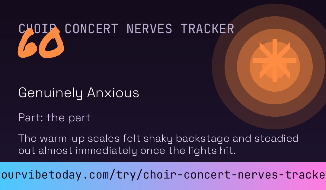 Choir Concert Nerves Tracker card