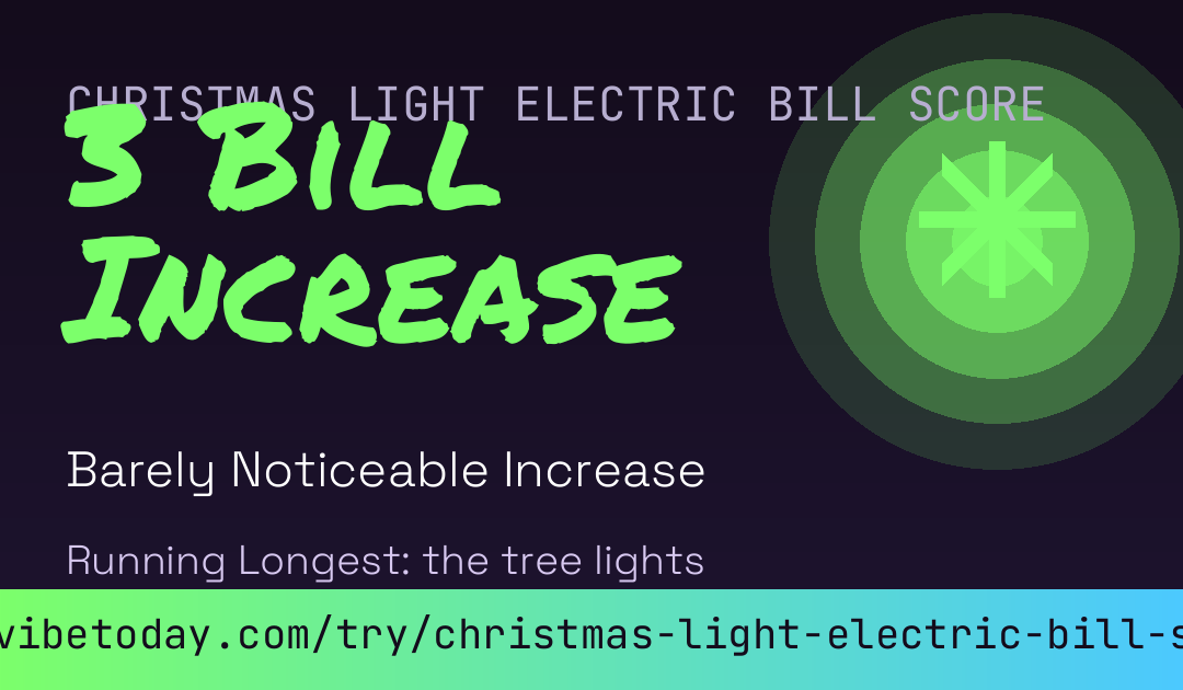 Christmas Light Electric Bill Score card