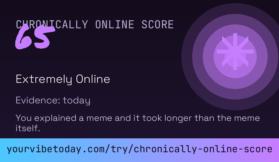 Chronically Online Score card