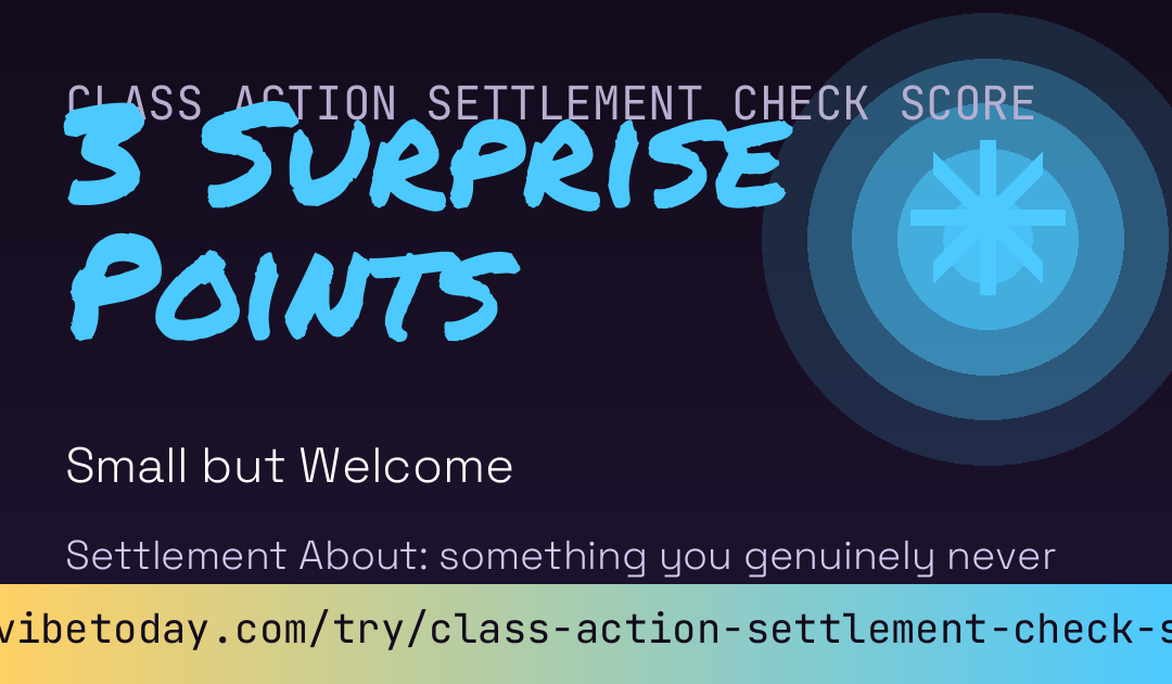 Class Action Settlement Check Score card