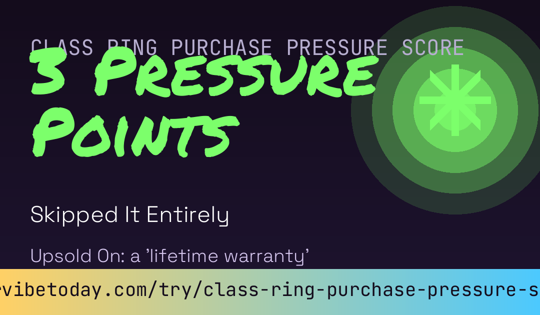 Class Ring Purchase Pressure Score card