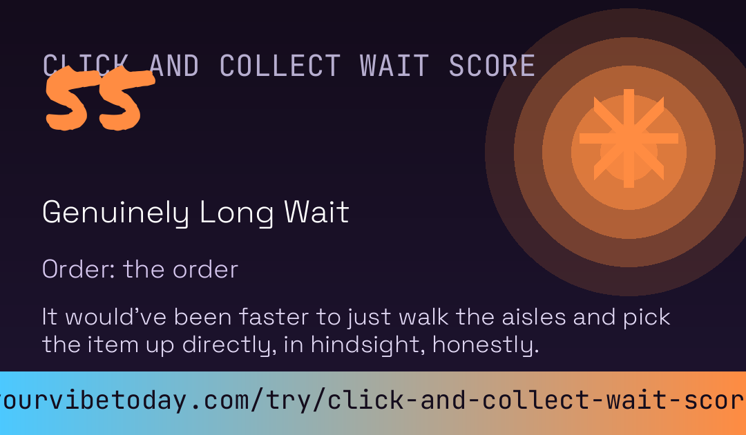 Click And Collect Wait Score card
