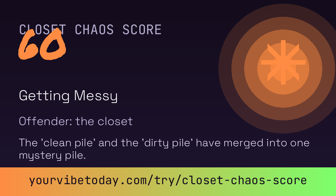 Closet Chaos Score card preview