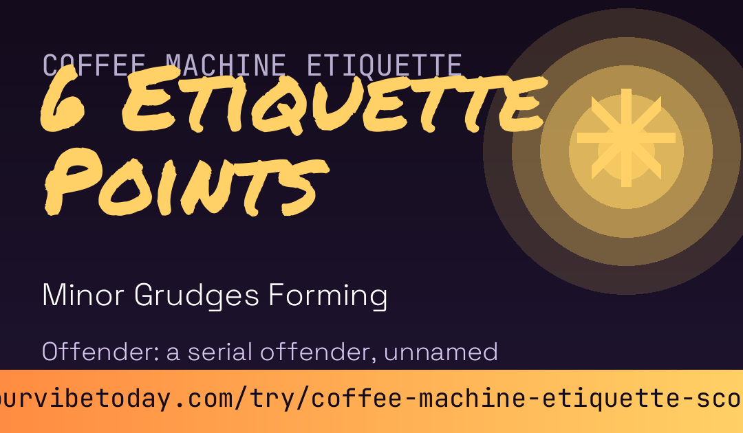 Coffee Machine Etiquette Score card preview