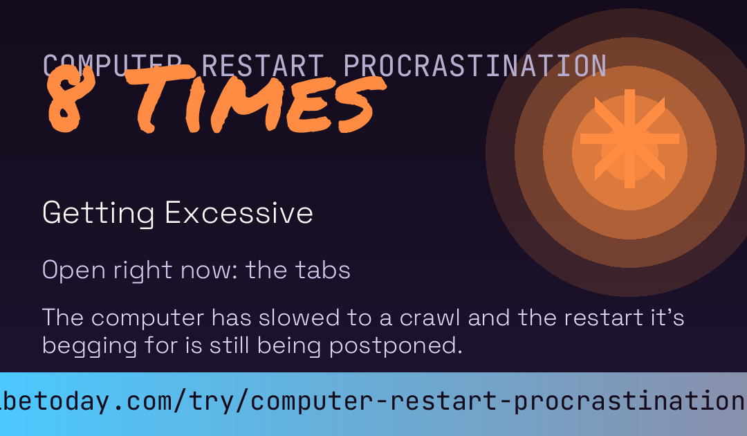 Computer Restart Procrastination Score card preview