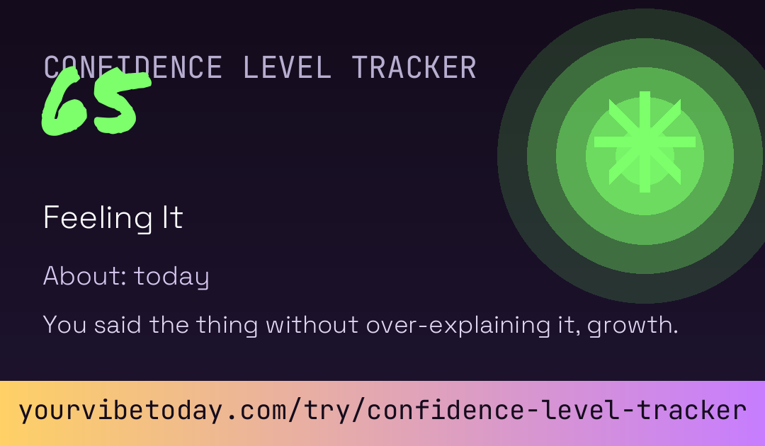Confidence Level Tracker card