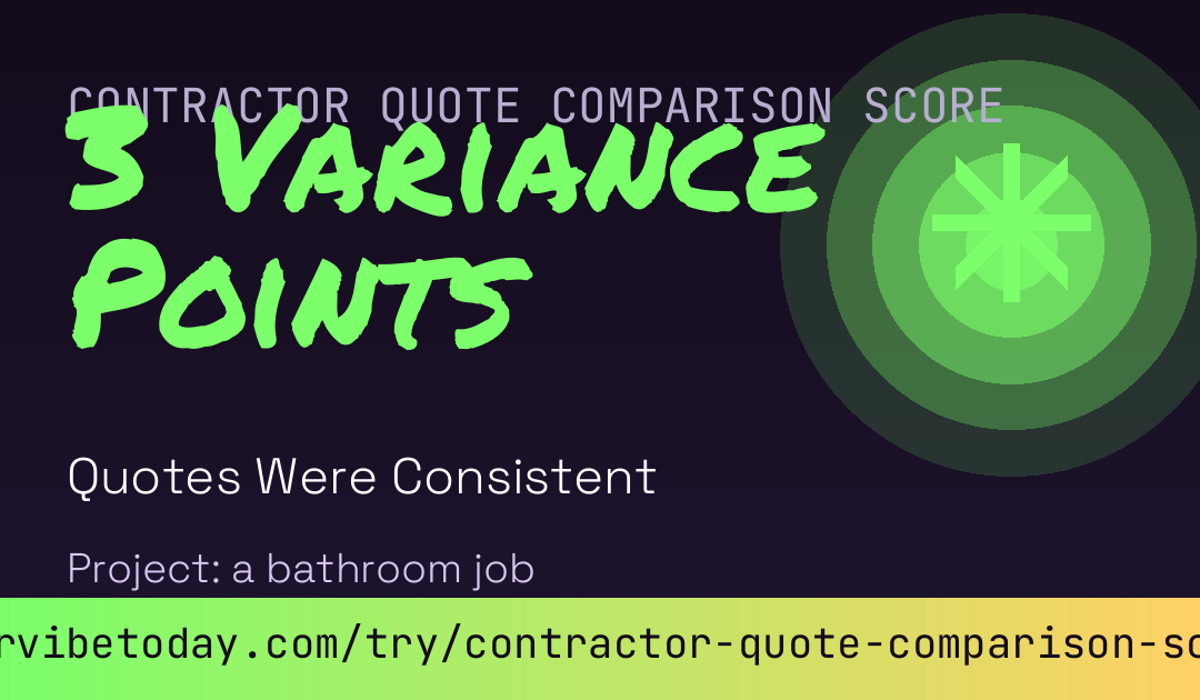 Contractor Quote Comparison Score card preview