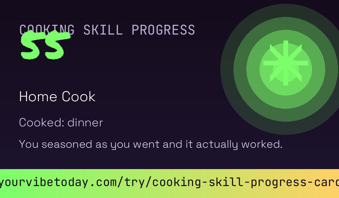 Cooking Skill Progress Card card preview