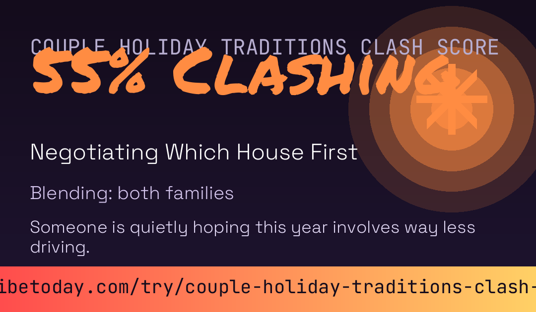 Couple Holiday Traditions Clash Score card