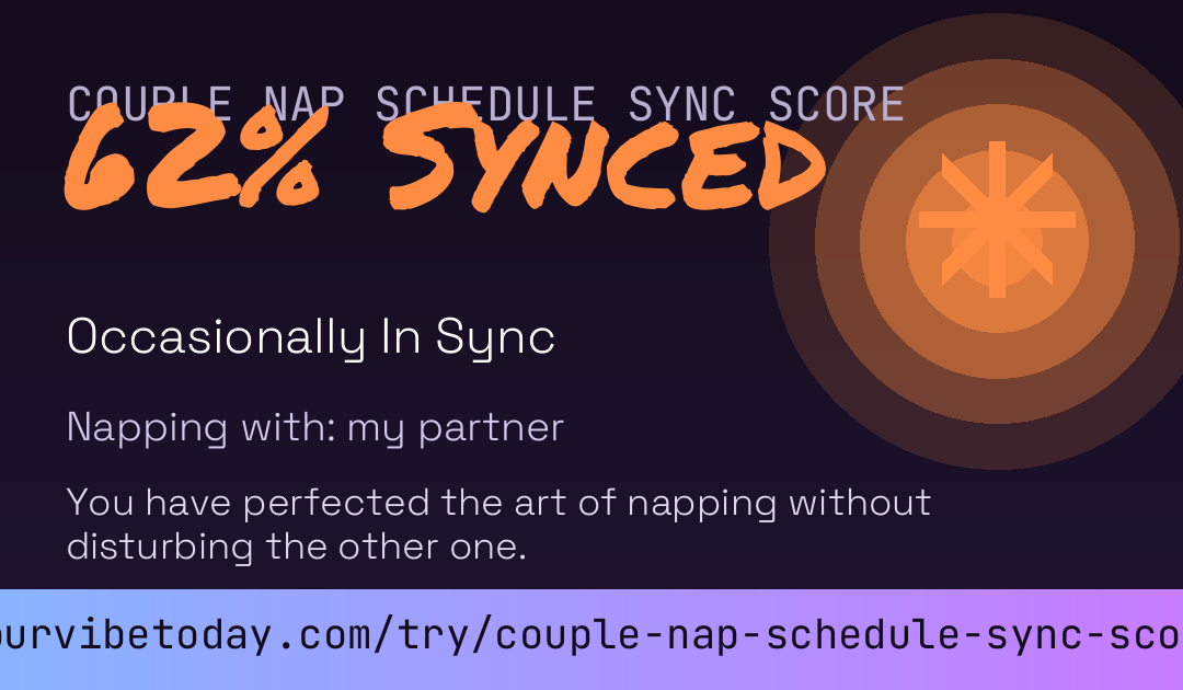 Couple Nap Schedule Sync Score card