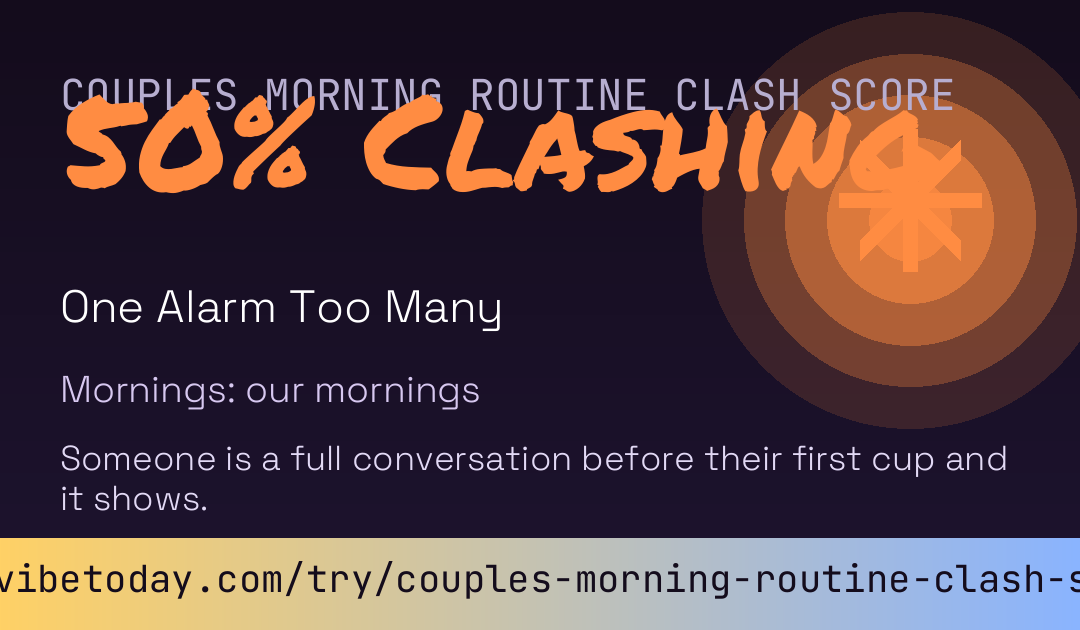 Couples Morning Routine Clash Score card