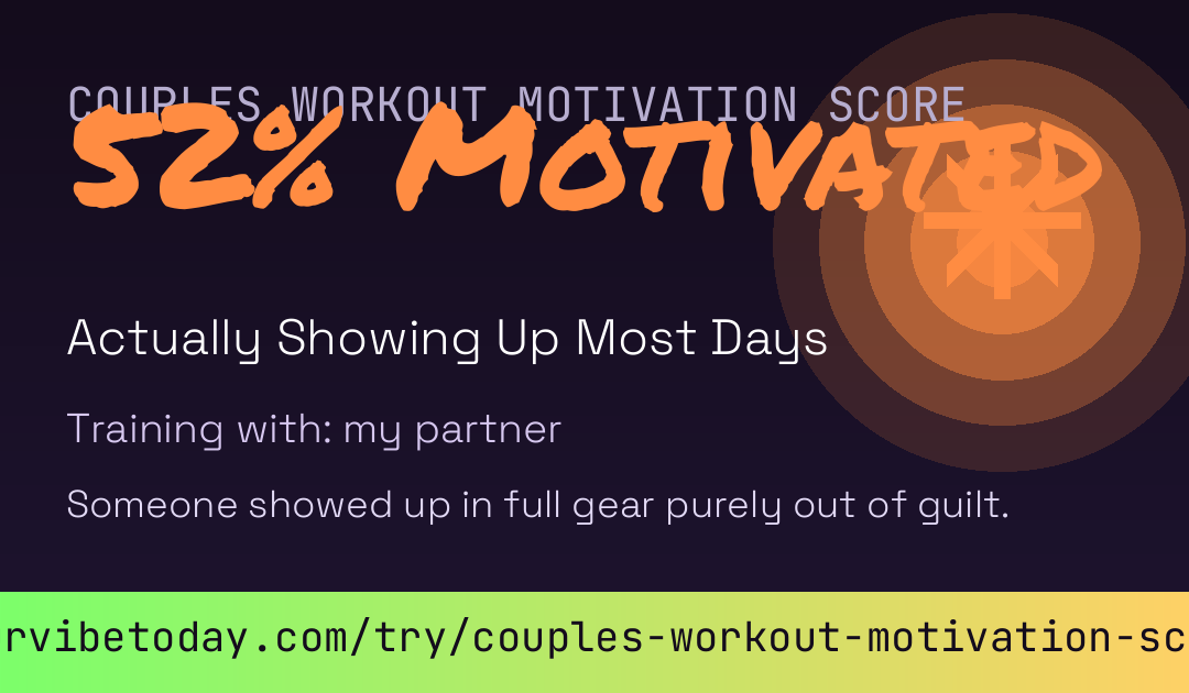 Couples Workout Motivation Score card