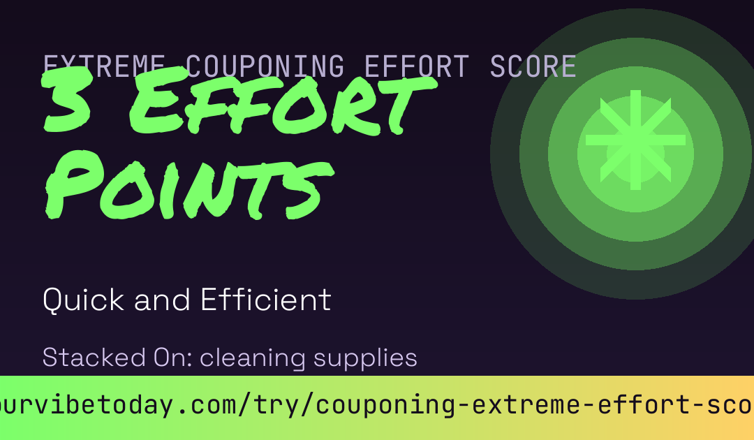 Extreme Couponing Effort Score card preview