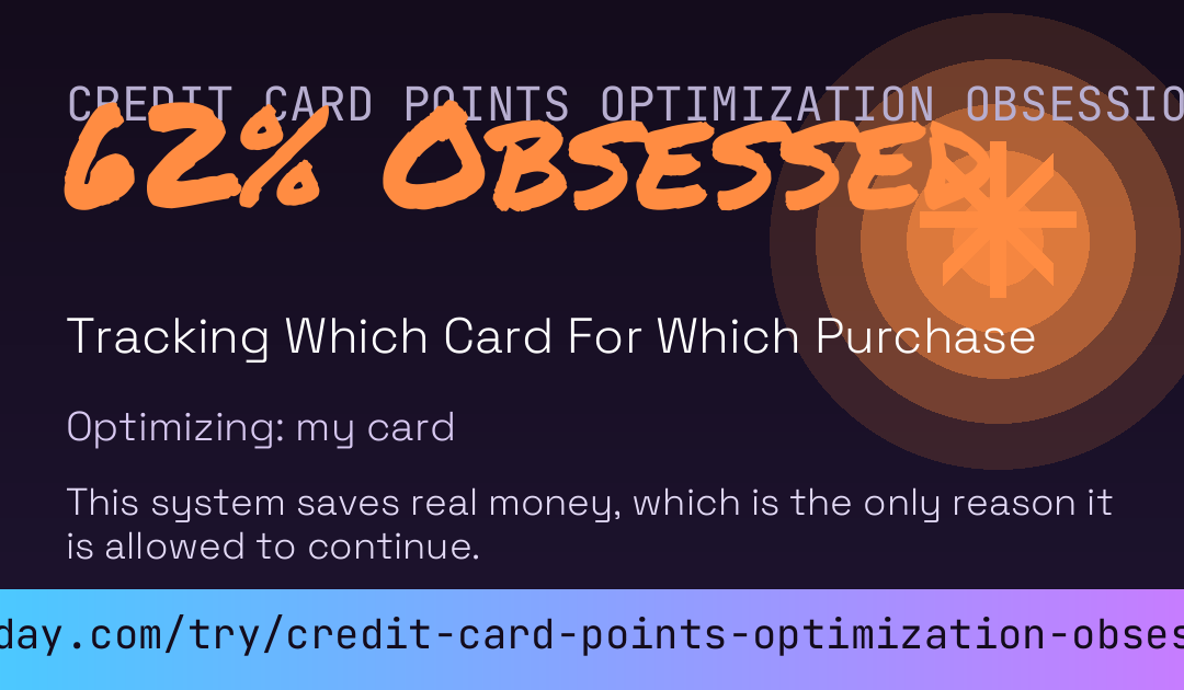 Credit Card Points Optimization Obsession Score card preview
