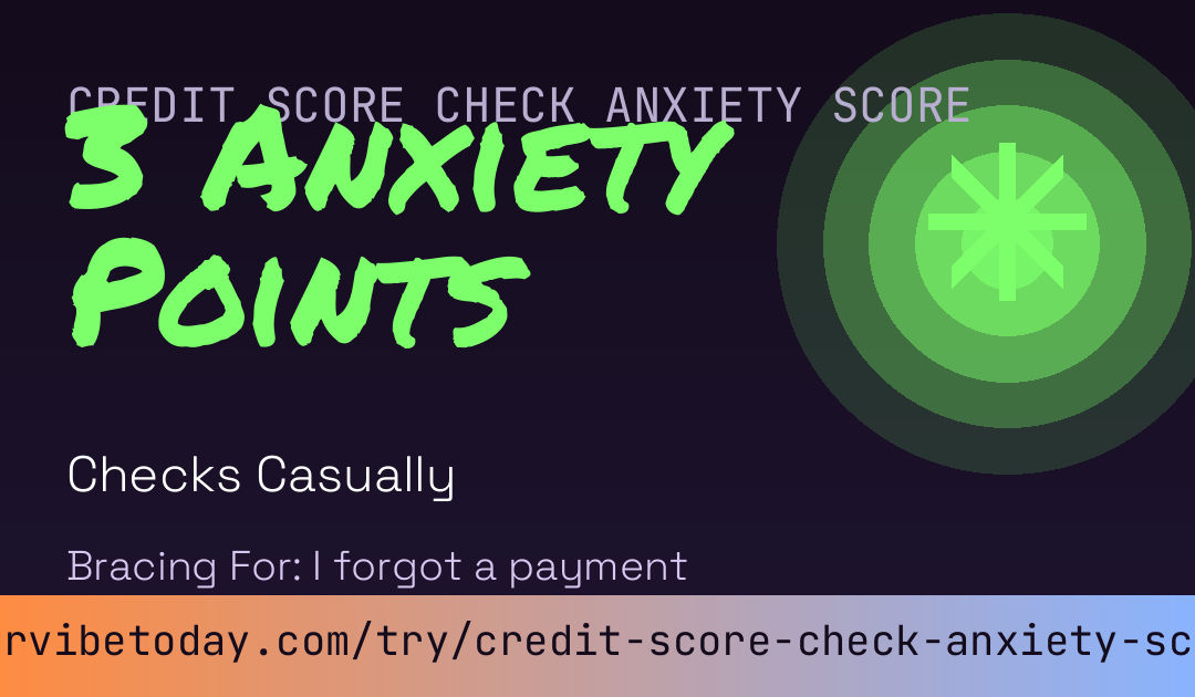 Credit Score Check Anxiety Score card