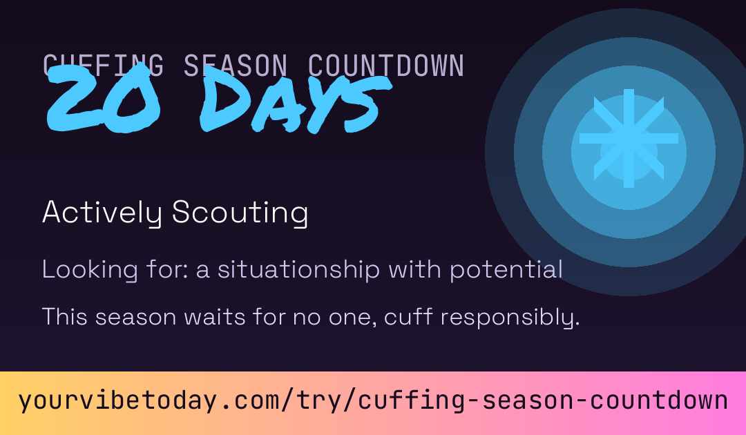 Cuffing Season Countdown card preview