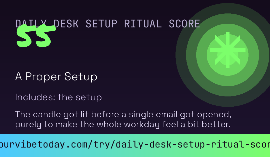 Daily Desk Setup Ritual Score card