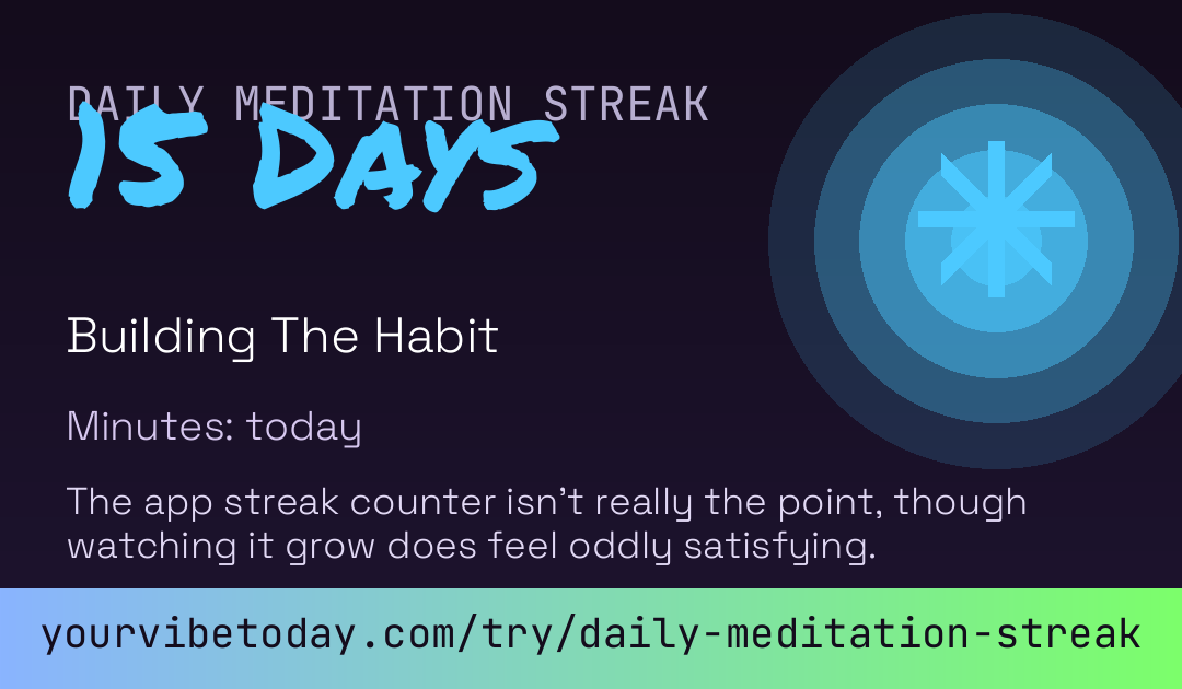 Daily Meditation Streak card