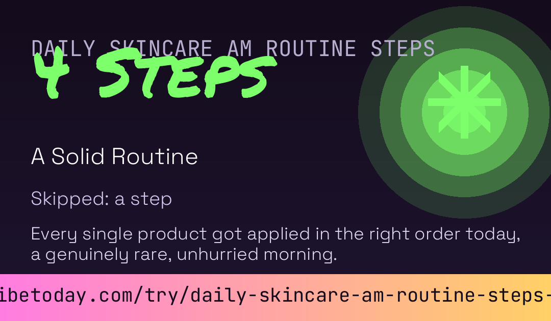 Daily Skincare AM Routine Steps Score card