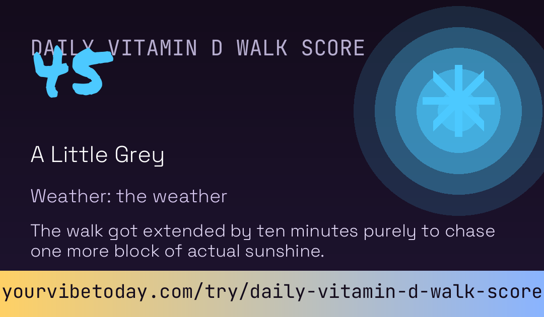 Daily Vitamin D Walk Score card preview