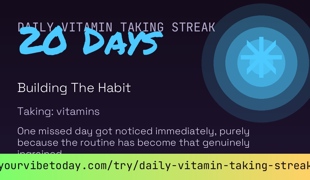 Daily Vitamin Taking Streak card